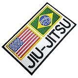 Jiu Jitsu Bandeira Brasil EUA Patch Bordado Para Kimono
