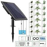 JIYANG Sistema De Kit De Irrigação Por Gotejamento Automático Solar Dispositivo De Rega Automático Fácil Diy Movido A Energia Solar Com Suporte Para Vasos De Plantas 12 Modos De Temporização Com Dis