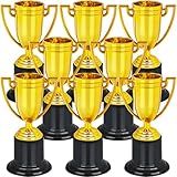 Jizvxe Pacote Com 8 Mini Taças De Prêmio De Troféus De Ouro Taças De Troféu De Participação De Ouro Troféu De Ouro De Plástico Para Adereços Lembrancinhas De Festa Recompensas Esportes 