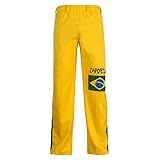 JL Sport Autêntico Brasileiro Capoeira Martial Arts Calças   Unissex  Amarelo Com Bandeira Brasileira   Amarelo  Large