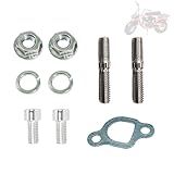JMCHstore Kit De Parafusos De Montagem De Tubo De Silenciador De Escapamento Para Coleman Ct200U Bt200X Kt196 Predator 212 Baja Mb200 Mini Bike Axis M200 212Cc Motor Hisun 196Cc Kit De Montagem De
