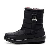 JMSUN Botas Femininas De Neve De Inverno Com Suporte De Arco Ao Ar Livre Botas De Pele Quente Forro No Tornozelo Sapatos Impermeáveis