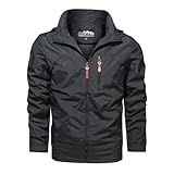JMSUN Jaqueta Masculina Com Capuz à Prova De Vento Resistente à água Corta Vento 5 Bolsos Para Caminhadas Pesca Corrida Ciclismo Viagens