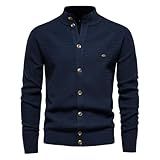 JMSUN Jaqueta Masculina De Manga Comprida Com Botões De Malha Suéter De Malha Blusa De Malha Moda Quente Blusa De Fundo Blusas