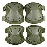 Joelheira E Cotoveleira Tática Esportiva Airsoft Paintball -Verde-