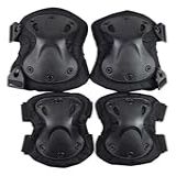 Joelheira E Cotoveleira Tática Esportiva Airsoft Paintball Preto