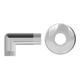 Joelho Cotovelo 90 De Latão Metal Cromado Rosca Macho X Macho 1 2