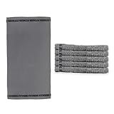 Jogo 06 Unid- Toalha De Rosto Esportiva Para Academia 100- Algodão Máxima Absorção -Grafite-