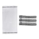 Jogo 06 Unid- Toalha De Rosto Esportiva Para Academia 100- Algodão Máxima Absorção -Grafite E Branco-