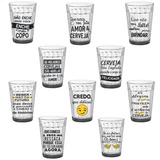 Jogo 10 Copo Americano 190ml Decorado Vidro 1 De Cada Modelo