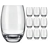 Jogo 10 Copos De Vidro 450ml Redondo Água E Suco Cor  Transparente