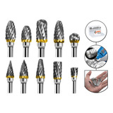 Jogo 10 Fresa Metal Duro Tungstenio Mini Retifica Dremel