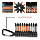 Jogo 10 Ponteiras Bits Ph2 50mm Magnetico Com Suporte