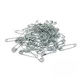 Jogo 100 Alfinetes De Segurança P-Costura Aço 3-5cm Prata