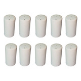 Jogo 10x Porta Sal De Porcelana Branco P  Cozinha Mesa