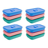 Jogo 12 Potes Herméticos 1 Litro Marmita Microondas Freezer