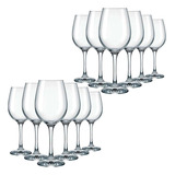 Jogo 12 Taças Barone 385ml Refinado Vinho Tinto Branco Nadir Cor Transparente