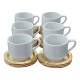 Jogo 12 Xícaras Café chá Hotel 200ml Porcelana C pires Pinus
