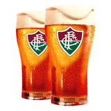 Jogo 2 Copos Originais P Cerveja Chopp Fluminense 120 Anos Cor Transparente