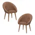 Jogo 2 Poltronas Cadeira Estofada Concha Decorativa Namoradeira Para Quarto E Recepção Cor Marrom