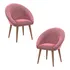 Jogo 2 Poltronas Cadeira Estofada Concha Decorativa Namoradeira Para Quarto E Recepção Cor Rosa