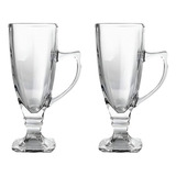 Jogo 2 Taças Caneca Xícara Em Vidro Café Cappuccino Frappe