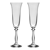 Jogo 2 Taças De Cristal Para Champagne 190ml Angela Bohemia