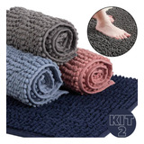 Jogo 2 Tapete Banheiro Bolinha Box Absorvente Antiderrapante