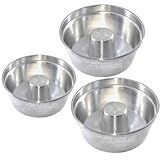 Jogo 3 Forma Bolo Pudim Redonda Com Tubo N 18 20 22 Aluminio