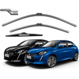 Jogo 3 Limpador De Parabrisa Silicone Peugeot 208 2021 2022