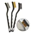 Jogo 3 Mini Escovas Cerdas Aco Latao E Nylon, Cabo Plastico