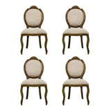 Jogo 4 Cadeiras De Jantar Medalhão