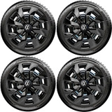Jogo 4 Calota Esportiva Aro 13 Prime Black Vw Gol G1 G2 Up 