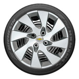 Jogo 4 Calota Gm Chevrolet Todo Aro 15 Prata Emblema Onix