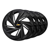 Jogo 4 Calota Nitro Aro 14 Black Fosca Gm Onix Cruze