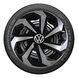 Jogo 4 Calota Spider Aro 13 Prata Preta Vw Gol G2 G3 G4 G5
