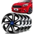 Jogo 4 Calotas Aro 14 Preta Prata Ford Ka Fiesta Focus
