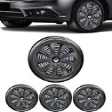 Jogo 4 Calotas Esportiva Velox Preto Fosco Aro 14 RLT Sandero Logan Clio Megane Fluence Symbol