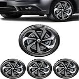 Jogo 4 Calotas Esportivas Spider Preto Prata Aro 14 RLT Sandero Logan Clio Megane Fluence Symbol