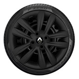 Jogo 4 Calotas Renault Sandero Logan Aro 15 Preto Fosco