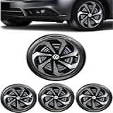 Jogo 4 Calotas Spider Preto Prata Aro 15 VOLKS Gol Bola G2 G3 G4 G5 G6 G7 Up Fox Voyage Parati Saveiro Bora Polo SpaceFox