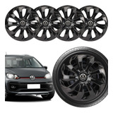 Jogo 4 Calotas Velox Aro 14 Preta Vw Gol G1 G2 G3 G4 G5 G6