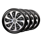 Jogo 4 Carlota Velox Silver Black Aro 14 Vw Fox Gol Voyage