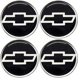 Jogo 4 Emblema Adesivo Calota Gm Celta Resinado Preto 48mm