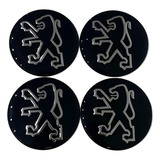 Jogo 4 Emblema Logo Adesivo Roda Peugeot 55mm