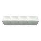 Jogo 4 Mini Finger Food Quadrado De Porcelana 90ml