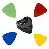 Jogo 4 Palhetas Nylon Porta Palhetas P Violão Cavaquinho