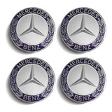 Jogo 4 Pçs Centro Roda Miolo Mercedes Benz C180 C200 75mm
