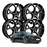 Jogo 4 Rodas 18 Audi Rs5 A3 A4 Preta Diamantada