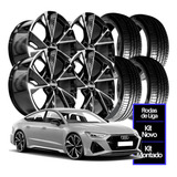 Jogo 4 Rodas 19 Audi Rs7 A3 A4 Preta Pneus 235 35r19
